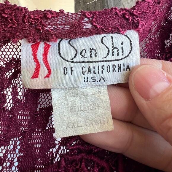 Vintage 1980's Sen Shi purple lace top - Picture 3 of 5